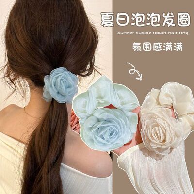 山茶花发绳大肠发圈扎头皮筋发饰