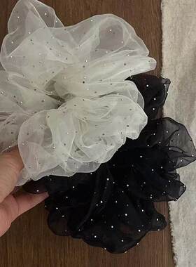 法式满天星水钻泡泡网纱大肠发圈