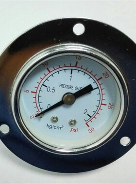 2kg/cm 30psi 轴向带边压力表 前外框61mm 背后外壳40-41mm