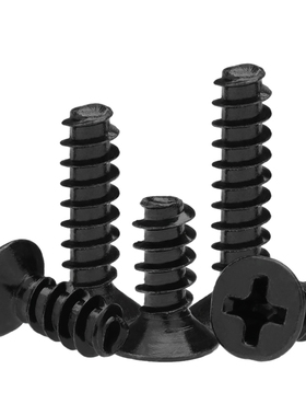 m3.5m4m5*6x12x14x18x20黑色小头平头kb平头十字沉头平尾自攻螺丝