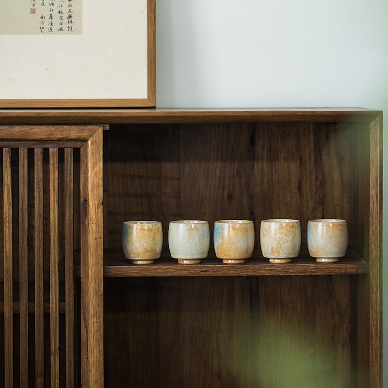 瓷八里 景德镇纯手工陶瓷 窑变釉志野烧茶杯主人杯品茗杯功夫茶具