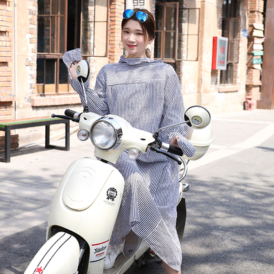 电动车防晒衣女士百搭花边长款骑车防晒全身夏季电动摩托车防晒衣