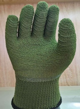 源泉冬季加厚保暖劳保手套F388#500防寒浸胶发泡加绒毛圈拉毛耐磨