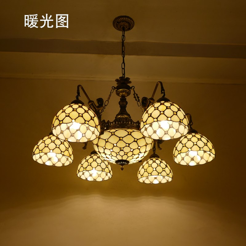 欧式复古卧室客厅多头暖色灯具咖啡馆酒店餐厅6/8+1大吊灯