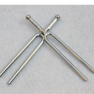 音叉A440Hz标准音钢琴提琴乐器二胡音叉教学工具钢叉采耳圆形