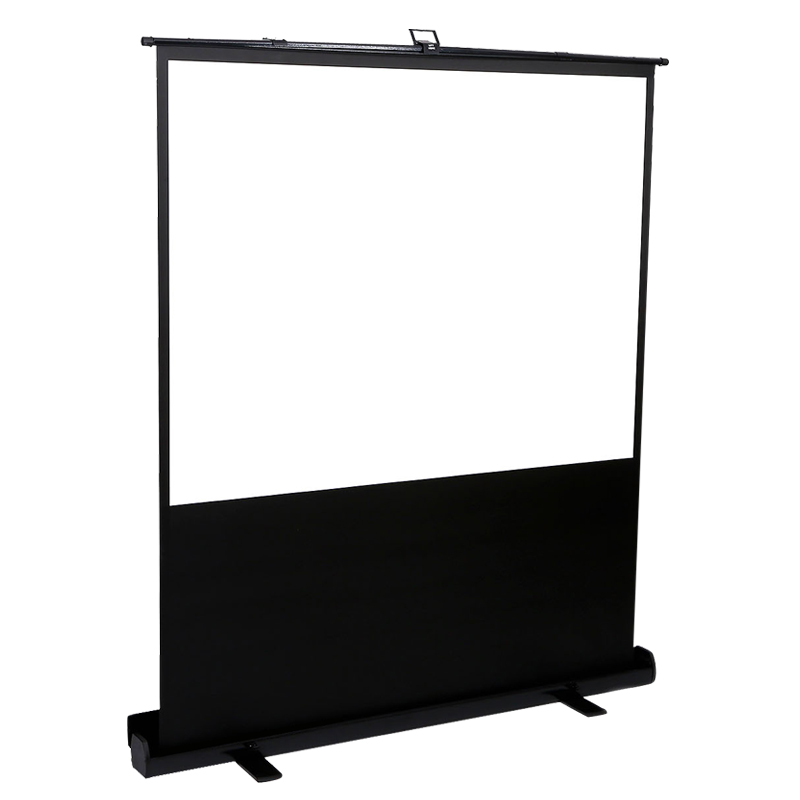 红金叶80寸4:3白玻纤投影机投影仪便携式地拉幕布