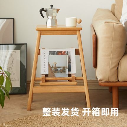 实木梯凳折叠家用两用边几换鞋凳室内爬高台阶厨房两步梯子置物架