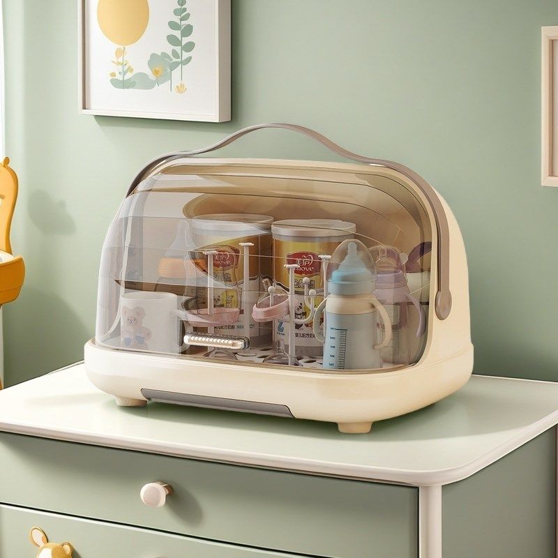 放宝宝奶瓶收纳箱沥水架子餐具碗筷置物架带盖防尘婴儿辅食收纳盒,婴童用品,奶瓶储存盒/奶瓶盒,淘宝优惠券,粉丝福利购,淘宝优惠卷