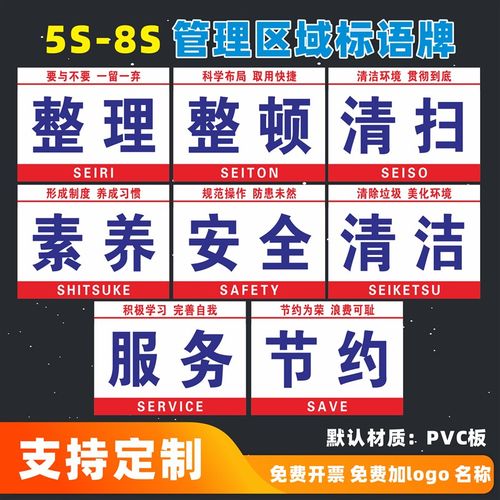 5s 6s 7s 8s工厂车间企业安全生产宣传大字号标语整理整顿产品质