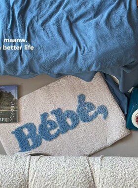 *Fish store*ins英文床边地毯卧室植绒床边地垫吸水浴室防滑垫