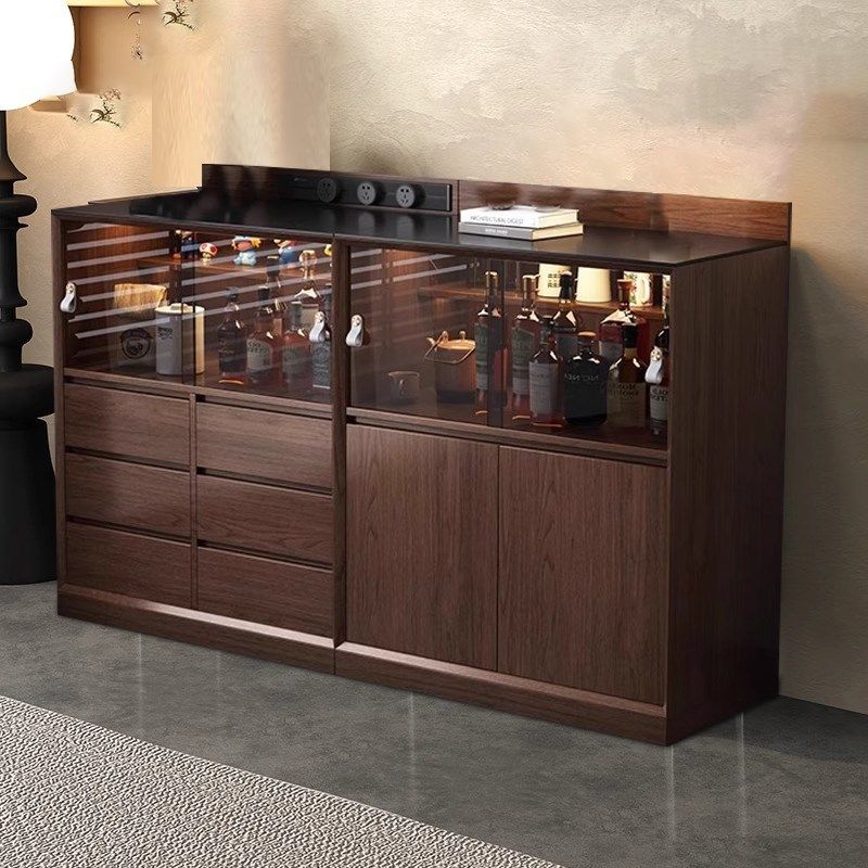 巴格布实木岩板餐边柜中古风大容量客厅边柜咖啡柜水吧台,住宅家具,餐边柜,淘宝优惠券,粉丝福利购,淘宝优惠卷