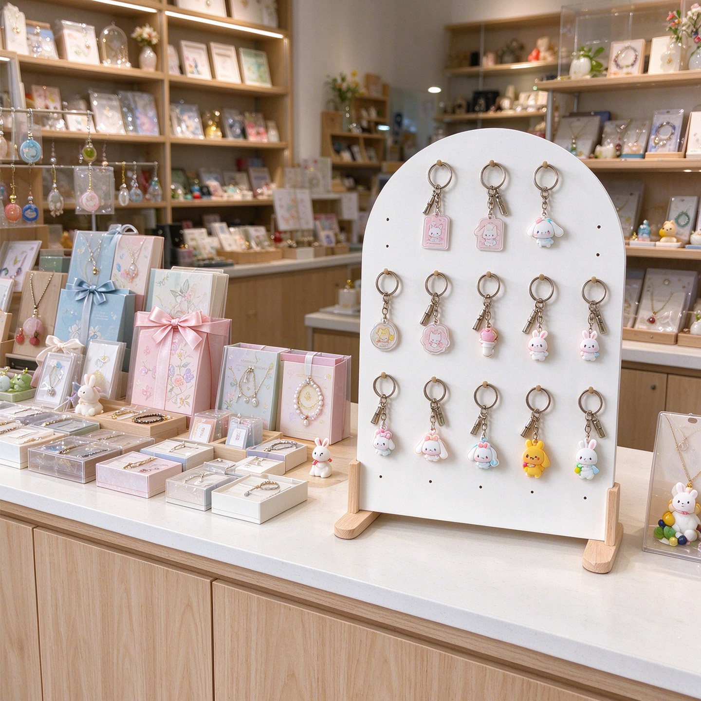 桌面木质小孔首饰展示架定制
