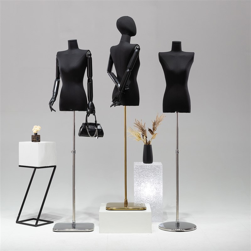韩版黑色平肩模特道具女服装店橱窗人台人偶直角肩全身模特展示架