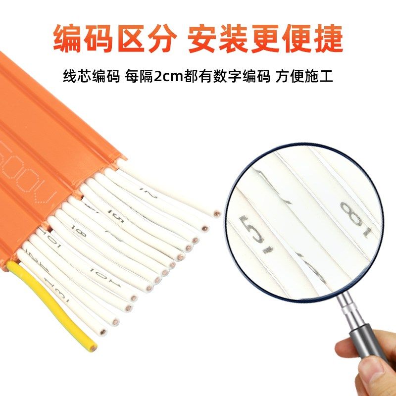 行车扁电缆TVVB4芯6芯8芯10芯2.5 4 6 10平方电动伸缩门电梯扁线