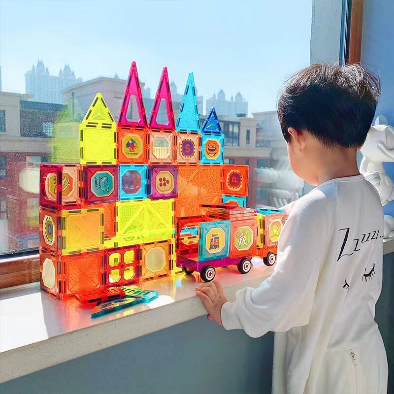 纽奇NUKied彩窗磁力片t儿童益智滚珠玩具男孩管道磁力拼装宝宝积