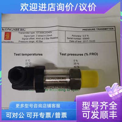 议价KONGSBERG康士伯格GT300C2G1V 压力传感器