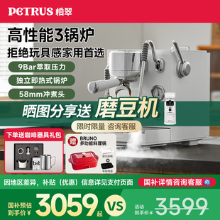 Petrus/柏翠PE3900半自动家用小型咖啡机三锅炉意式浓缩萃取