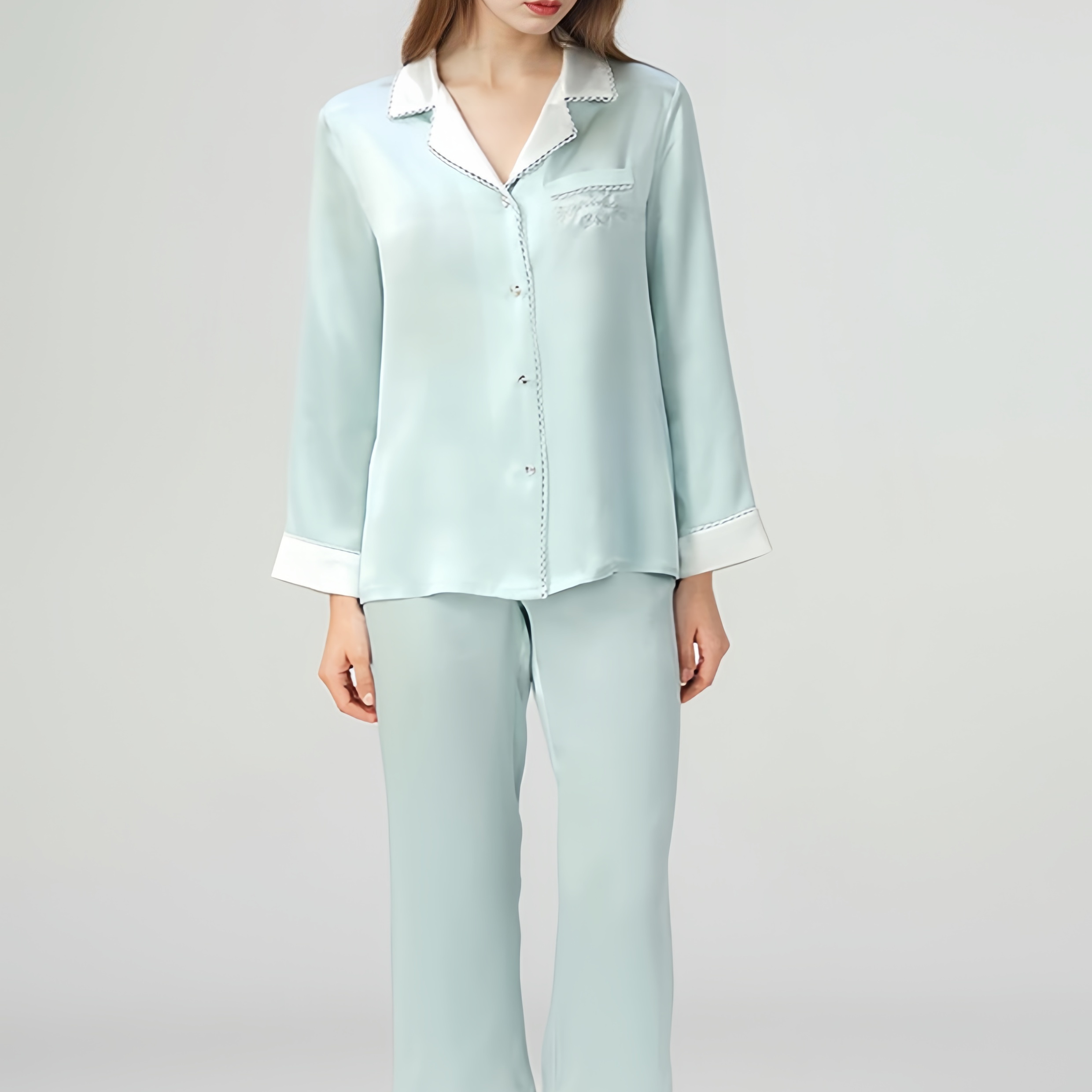 19姆米100%桑蚕丝秋冬睡衣女