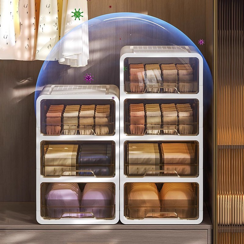 抽屉式内衣收纳盒家用衣柜内裤袜子三合一分隔神器贴身衣物柜子