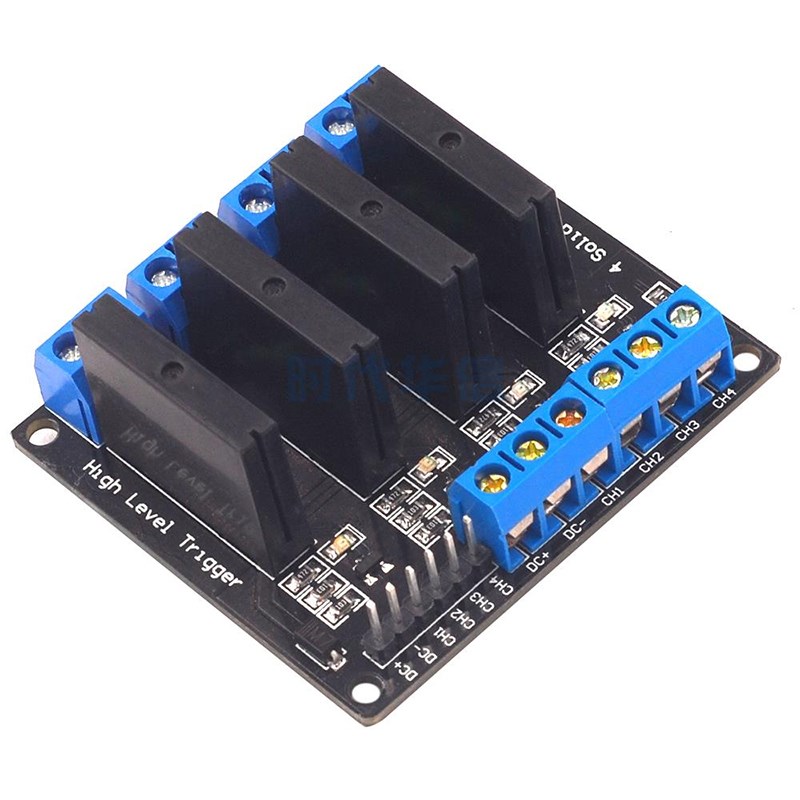 固态继电器模块4路高低电平触发3v5v12v24v保险丝250V2AHY-M283