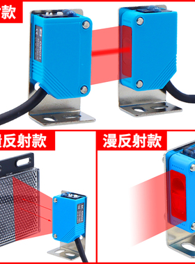 沪工红外感应光电开关传感器E3Z-D61直流三线NPN常开24V漫反射式