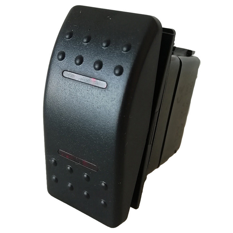 三档自复位开关汽车改装通用12V红色房车游艇正反船型板翘班按键