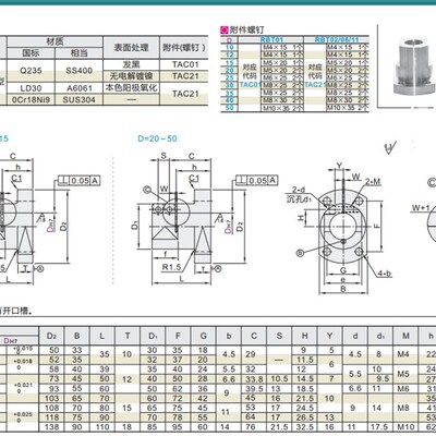 光轴底座用支座 法兰型 开口型 RBT01 RBT02 RBT06 RBT11光轴固定