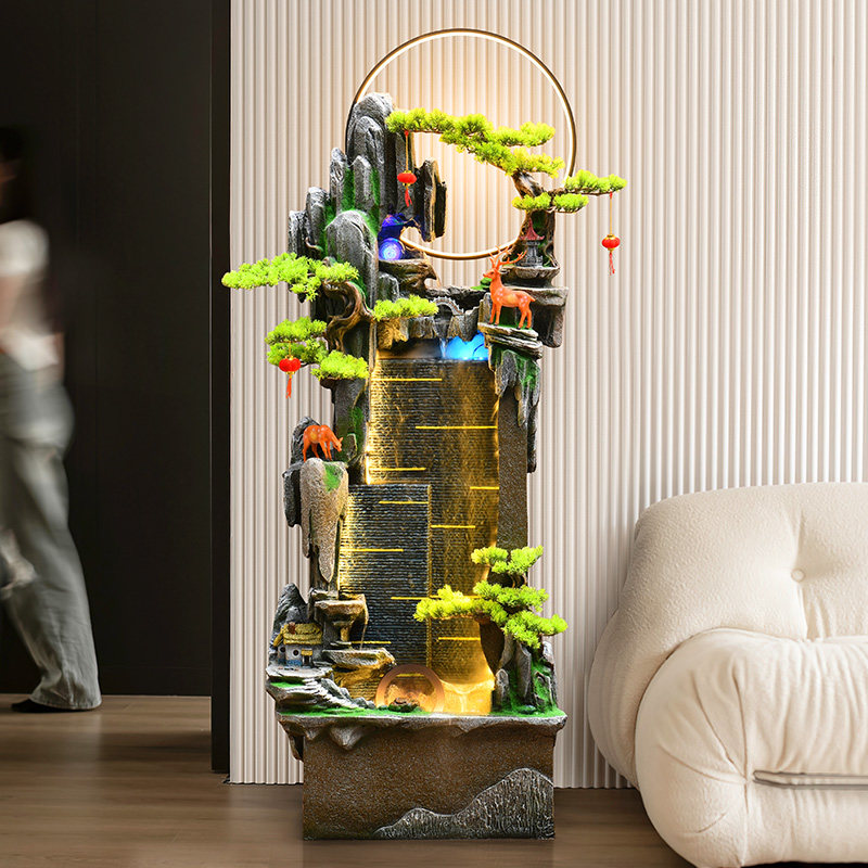 水幕墙流水屏风客厅落地假山循环水景喷泉公司办公室业乔迁,家居饰品,落地摆件,淘宝优惠券,粉丝福利购,淘宝优惠卷