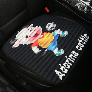 汽车坐垫无靠背亚麻三件四季通用单片防滑免绑屁垫荞麦壳夏座垫