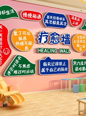 治疗愈空间心理咨询室布置灵驿站装饰挂图辅导文化纸画