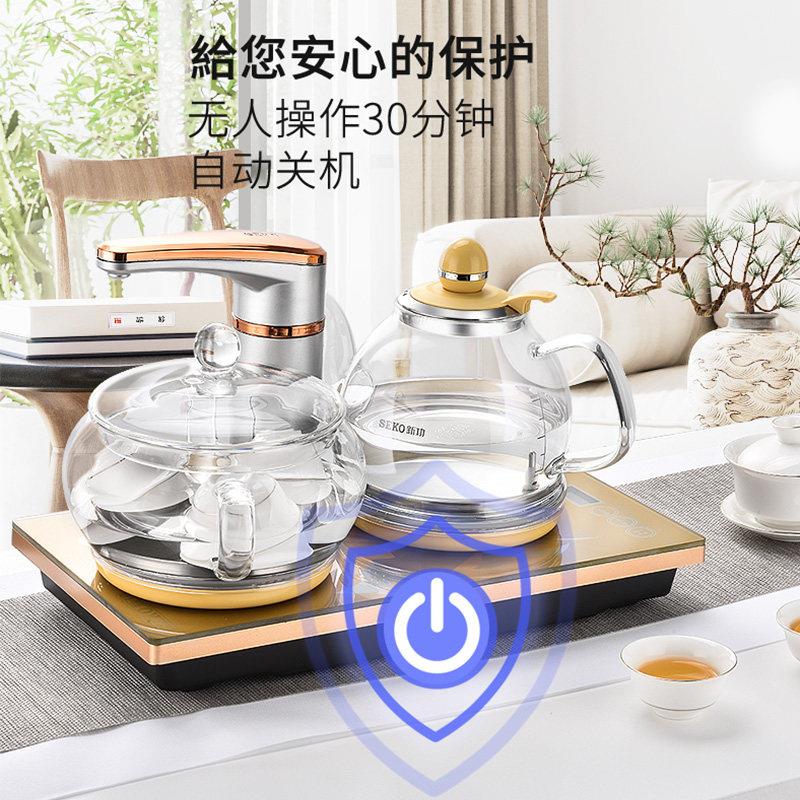 全Seko动/功 F92F99自上水电热水壶套装F92玻璃家用智能泡茶新炉