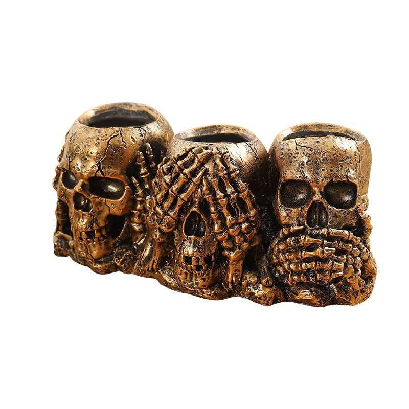 仿真骷髅头盆万圣节场景布置树脂装饰品桌面小摆设拍摄道具,家居饰品,桌面摆件,淘宝优惠券,粉丝福利购,淘宝优惠卷