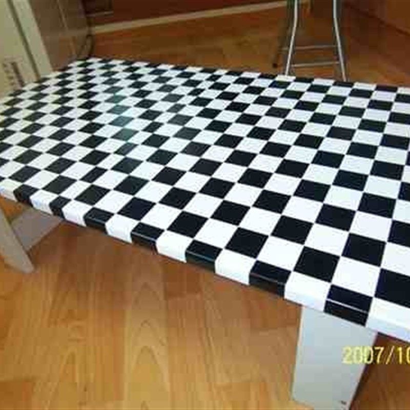 墙纸自粘黑白棋盘格子卧室客厅转角瓷砖装饰