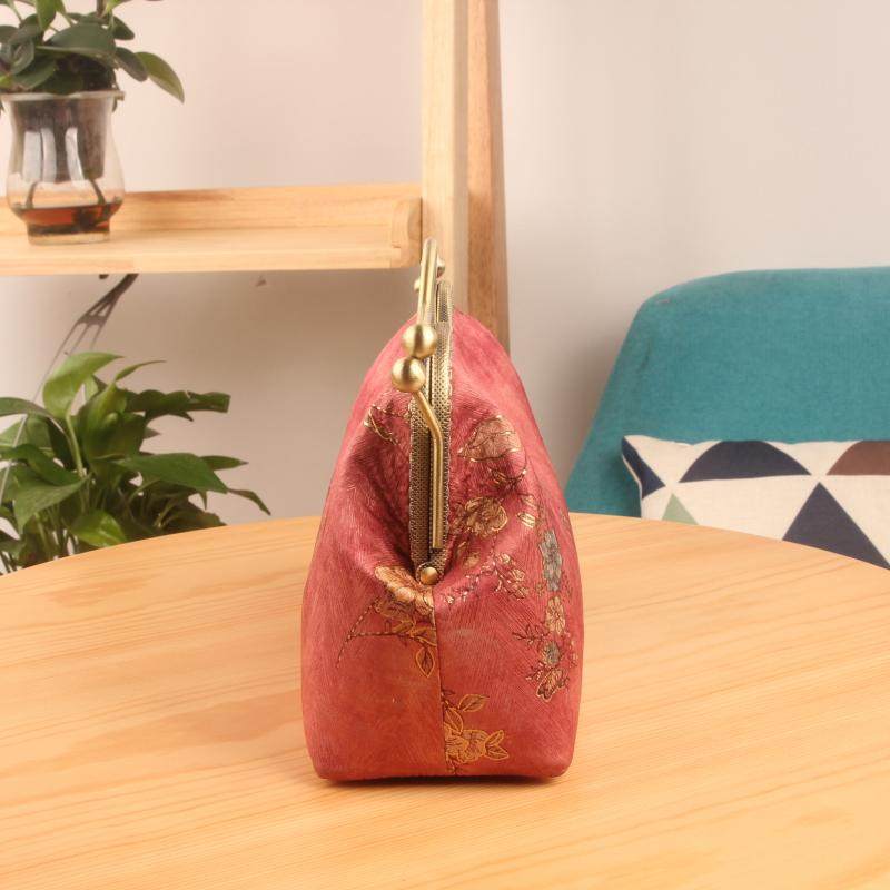 拼布手工半成品 人字纹仿香云纱烫金桃唇形口金包DI材料包,居家布艺,缝纫DIY材料套装,淘宝优惠券,粉丝福利购,淘宝优惠卷