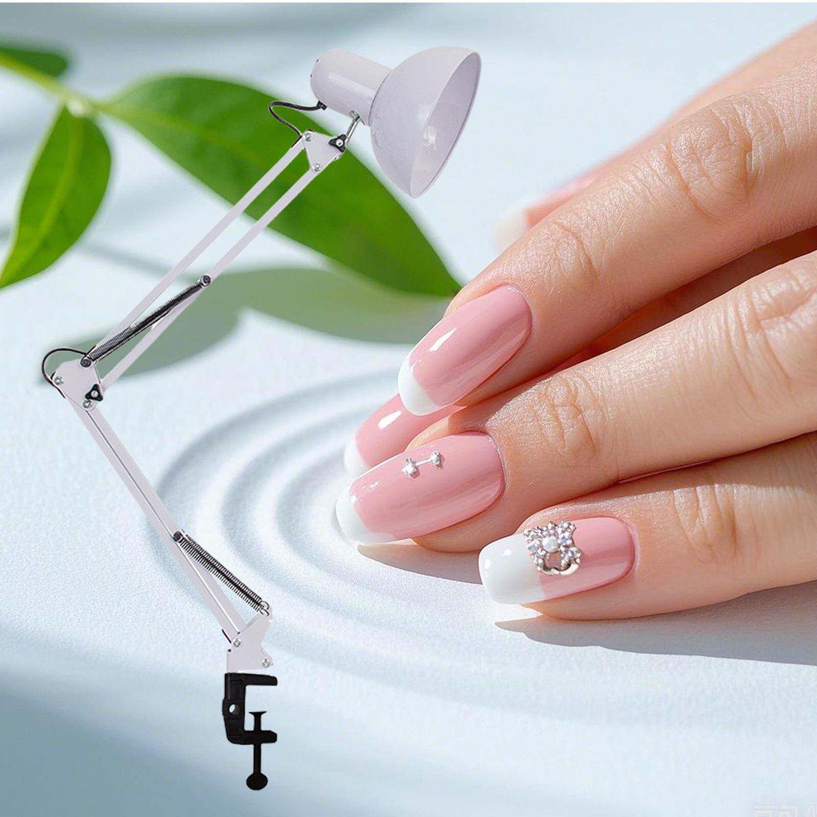 美式简约小台灯护眼学习美甲专用大学生宿舍折叠卧室床头白色台灯