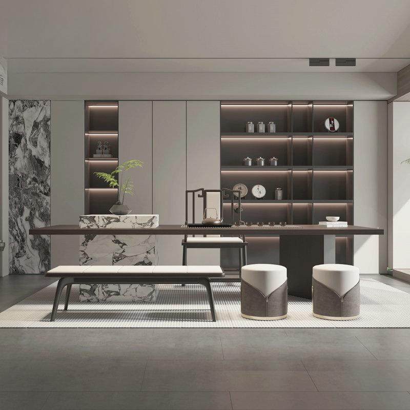 简约新中式实木茶桌椅茶室轻奢办公室别墅泡茶台设计师款