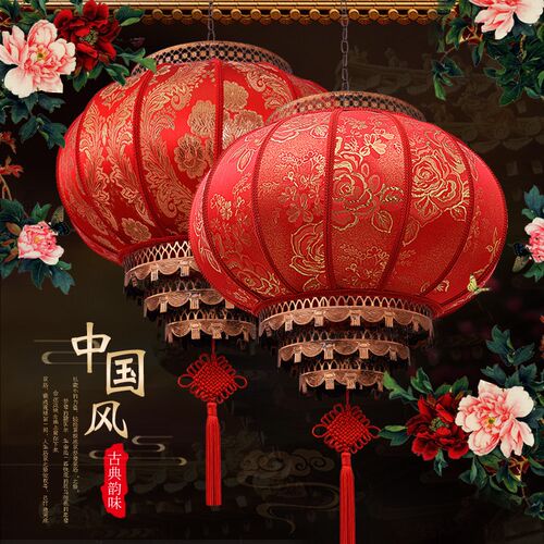 大红灯笼灯挂饰过新年大门口户外阳台吊灯2022春节旋转走马灯675