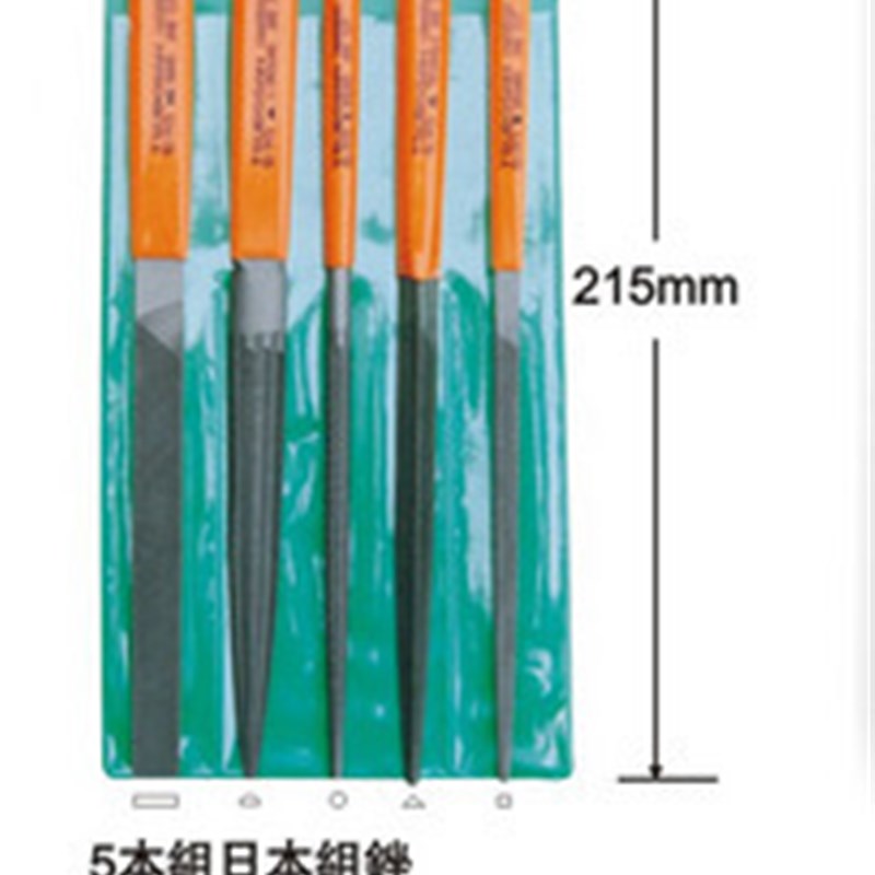 日本原装 日本壶三高级组锉5本组 什锦锉 整型锉 5支装 215MM