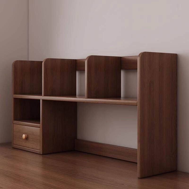 实木桌面书架置物架书桌学生收纳架飘窗储物简易柜子桌上儿童书柜