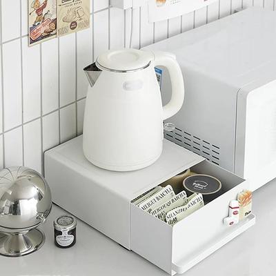台面咖啡机置物架茶包吧台桌面储物架水杯厨房收纳架带抽屉铁艺架
