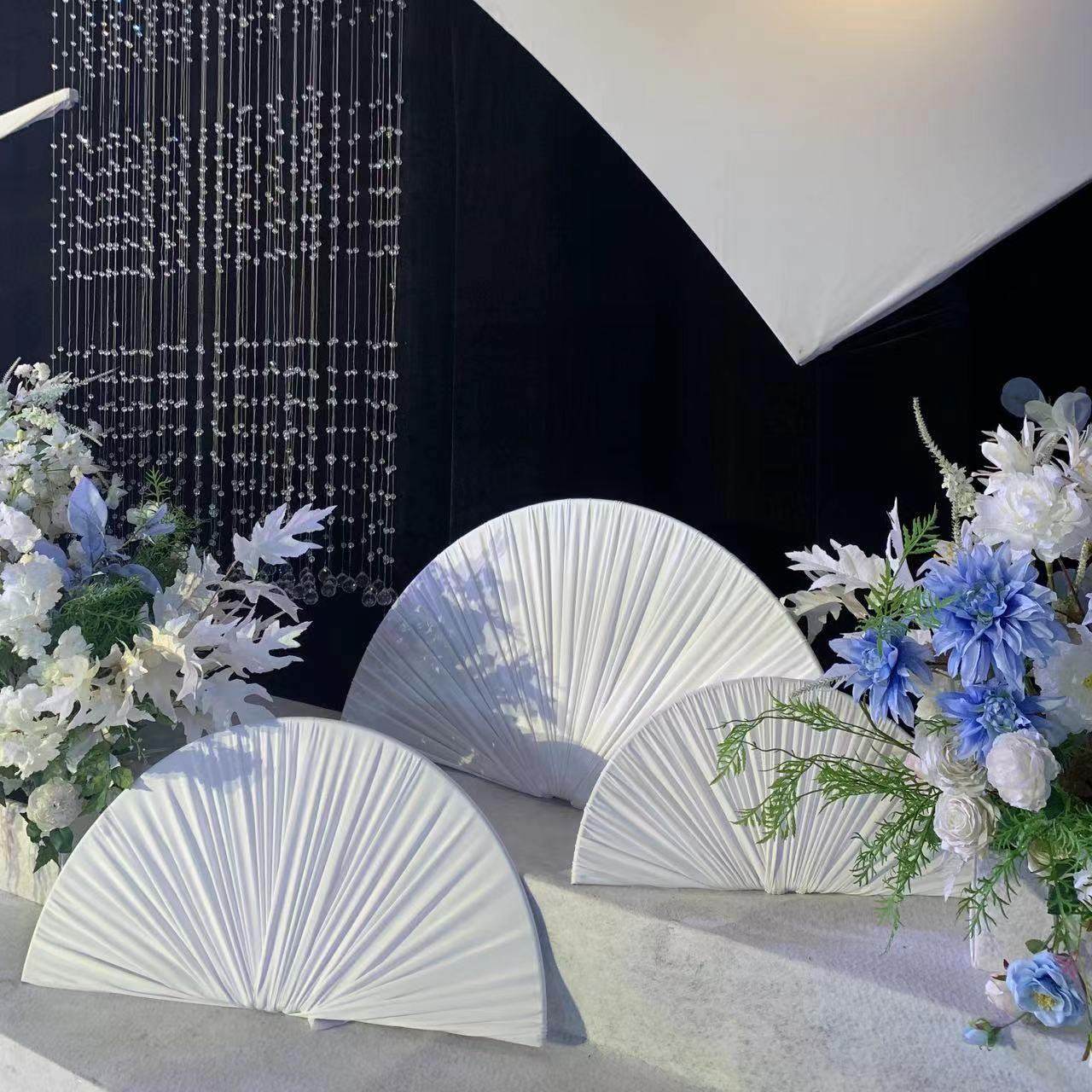 婚庆道具摆件弹力布艺褶皱半圆中式风婚礼舞台布置迎宾区背景装饰,节庆用品/礼品,路引,淘宝优惠券,粉丝福利购,淘宝优惠卷