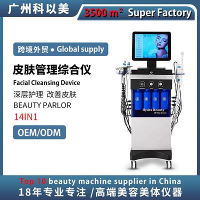 跨境海菲皮肤综合仪大气泡清洁面部仪提拉导入补水美容院专用仪器