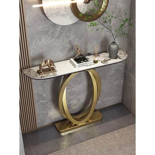 入口桌设计感入口桌轻奢简约现代条形桌过道走廊墙壁装饰柜入口桌