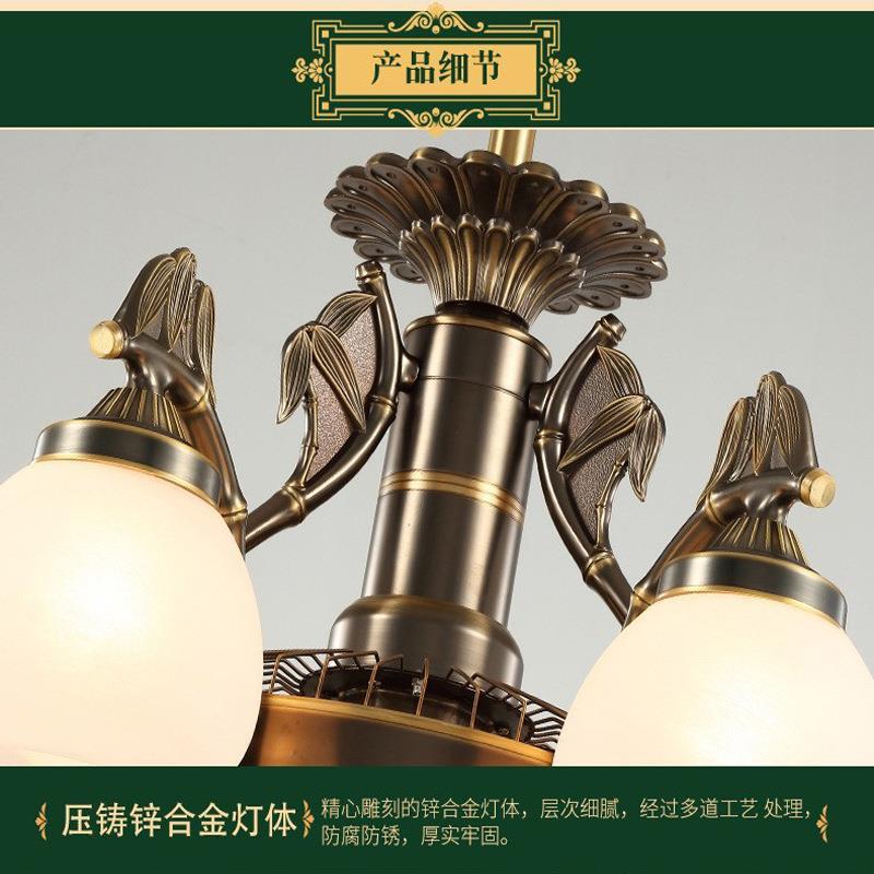 新中式隐形负离子风扇灯纯铜电机厂家客厅餐厅书房阳台休闲厅新款