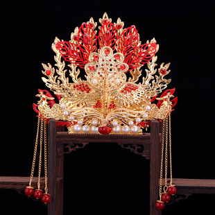 黑妈妈奶奶王母娘娘n凤冠观音帽子神明佛像帽神像三凤帽冠头饰