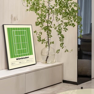 四大满贯网球场装饰画网球公开赛澳大利亚网球公开赛法国F网球公