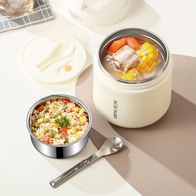 2025款双层保k温饭盒304不锈钢上班族保温桶一人饭量真空提锅带盖