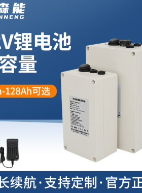 亿森能12V锂电池大容量大功率防水壳太阳能充电户外音响监控LED氙