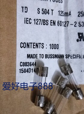 Bussmann 5*20mm TD S504 T125mA 250V 慢熔延时进口保险丝熔断器