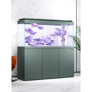 鱼缸水族箱换生态玻厅璃鱼缸家用客大型底6549621地滤落 2023新款